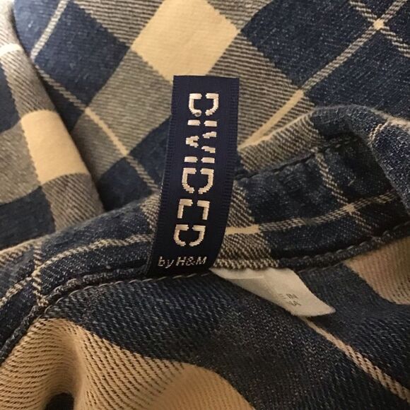 Divided by H&M Blue Plaid Shirt S - Picture 6 of 9